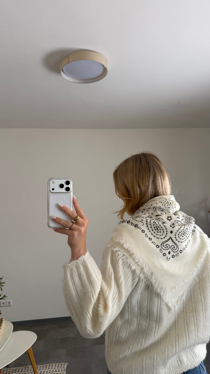 PAISLEY SCARF WHITE