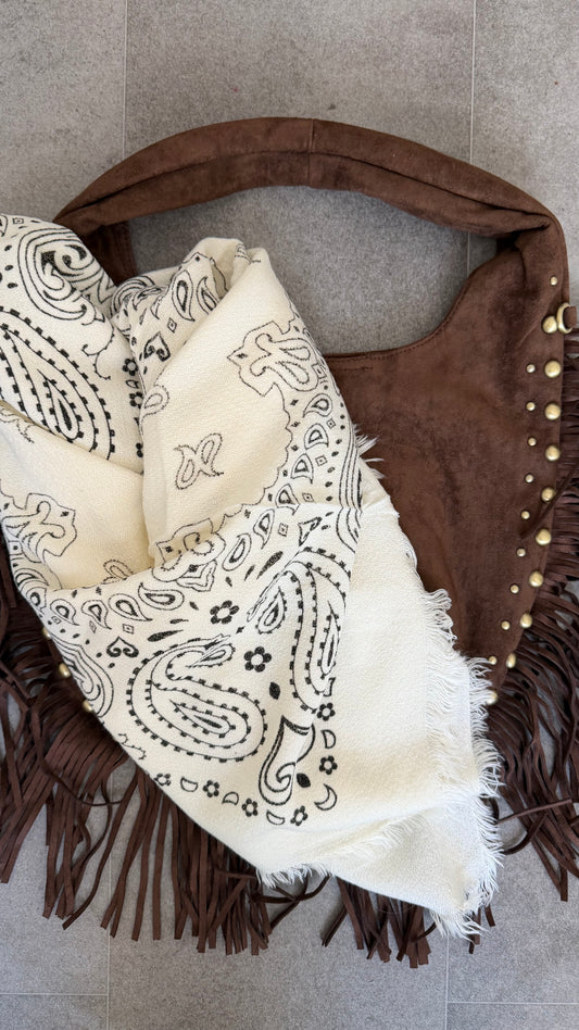 PAISLEY SCARF WHITE