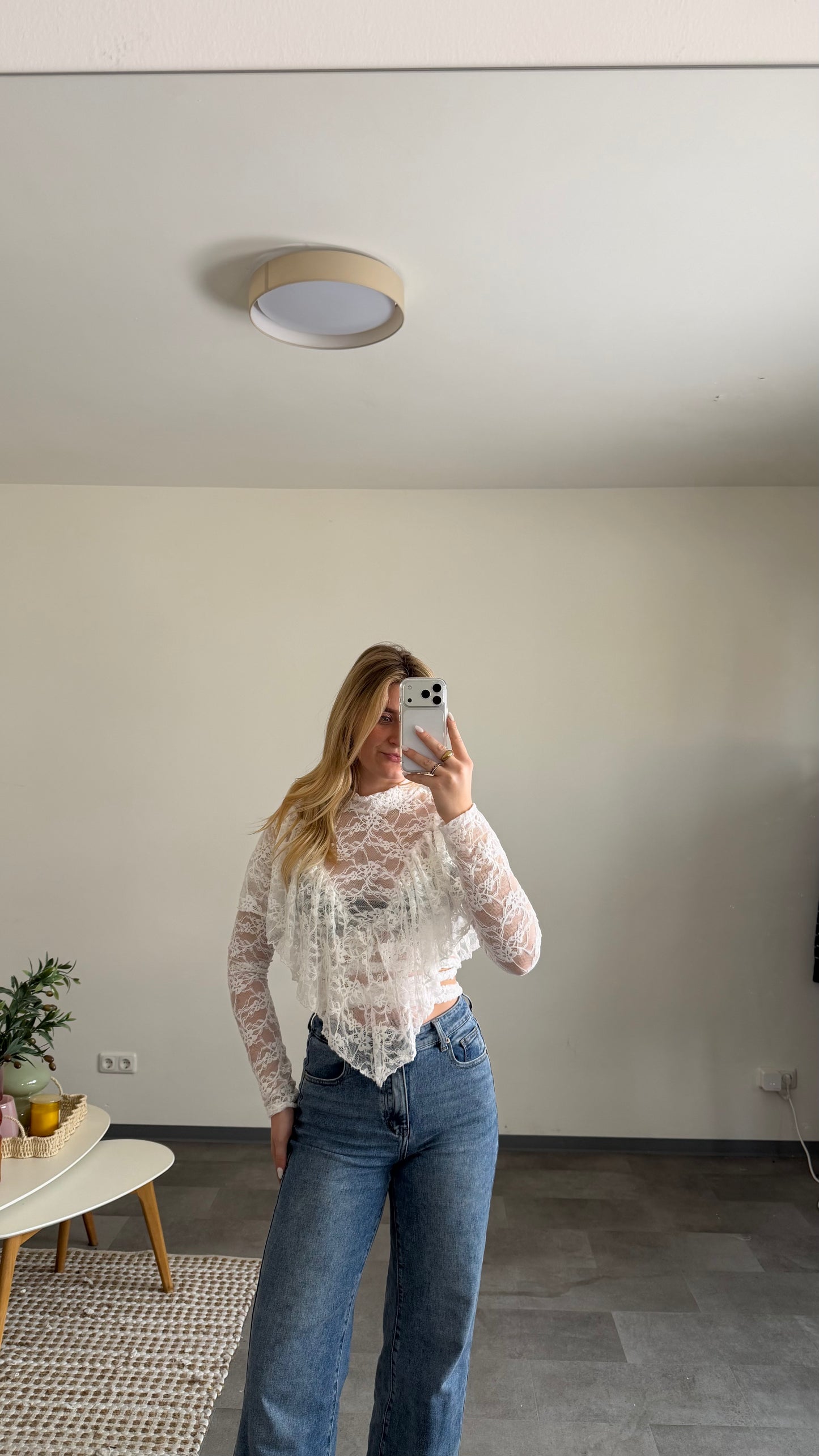 LACE LAYER BLOUSE WHITE