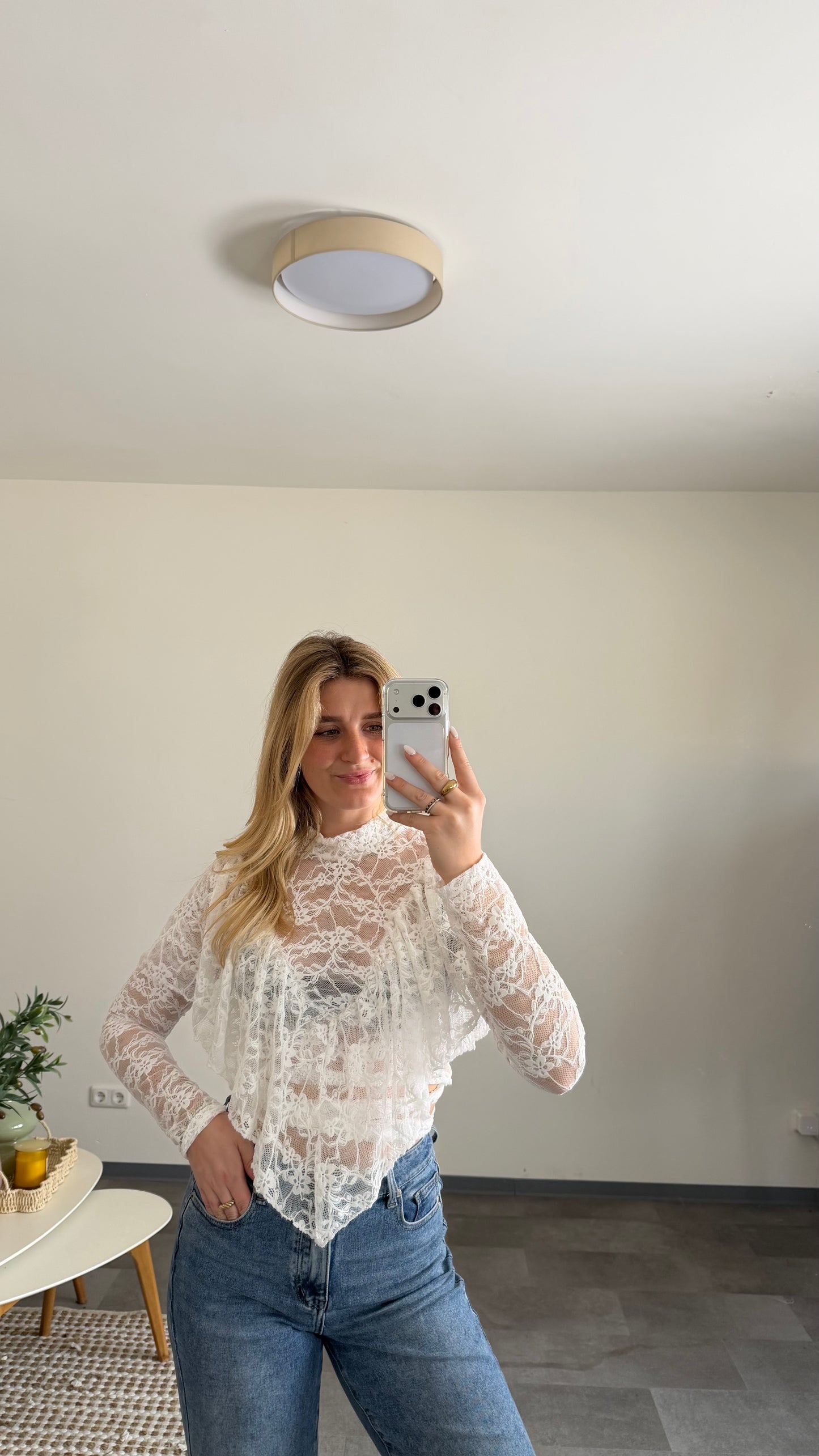 LACE LAYER BLOUSE WHITE