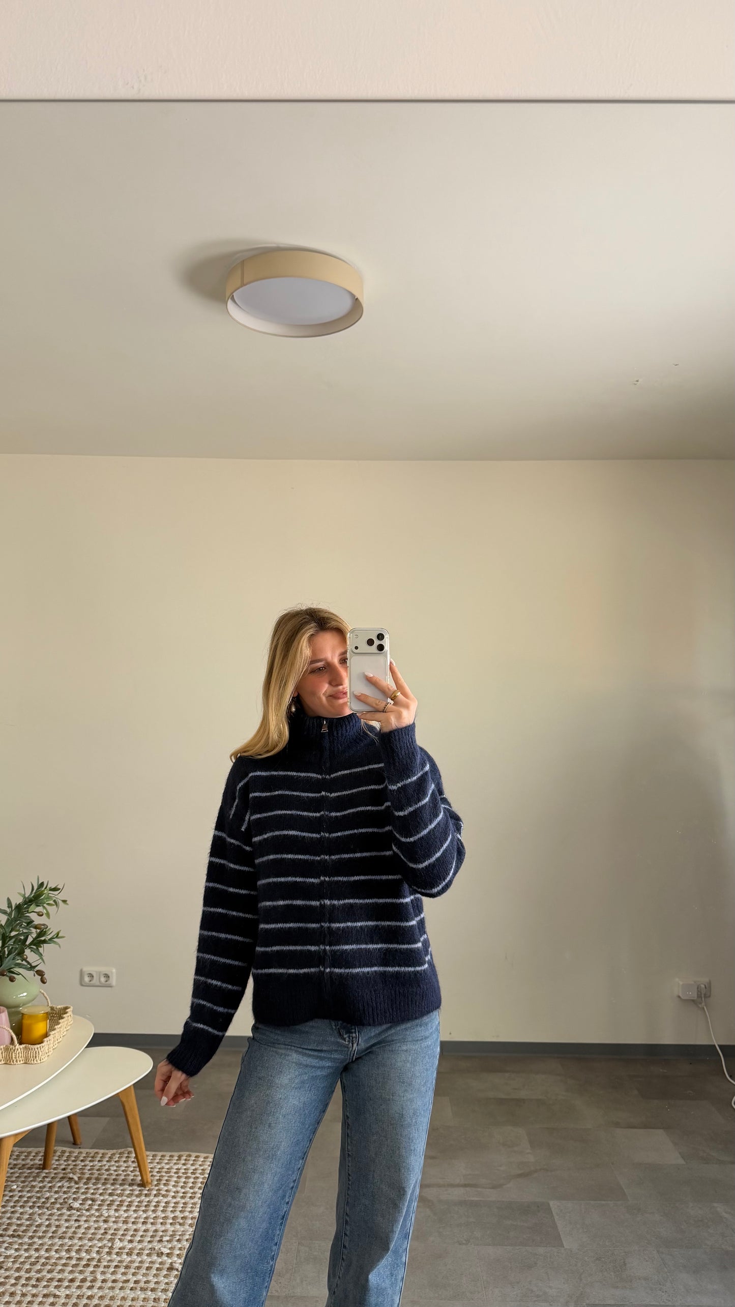 ZIP CARDIGAN MARINE