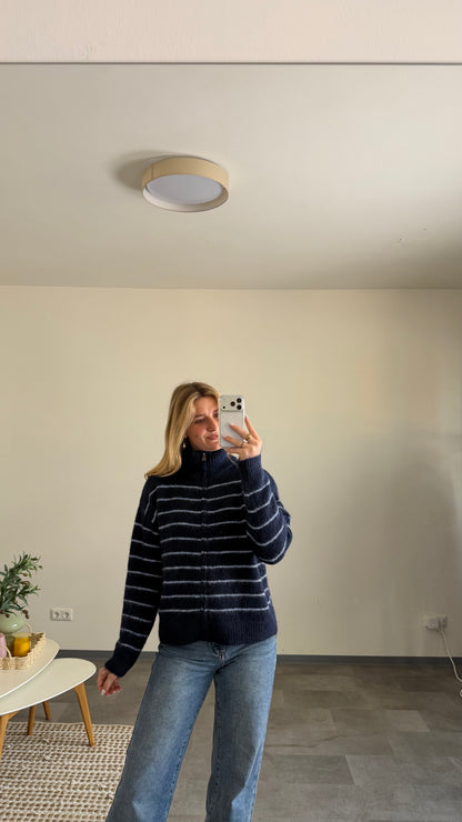 ZIP CARDIGAN MARINE