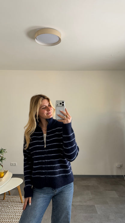 ZIP CARDIGAN MARINE