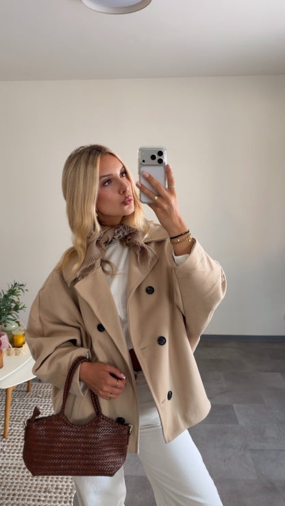 OVERSIZE SHORT COAT BEIGE
