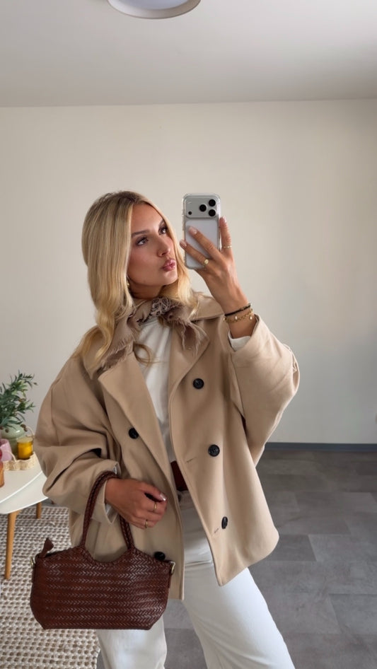 OVERSIZE SHORT COAT BEIGE