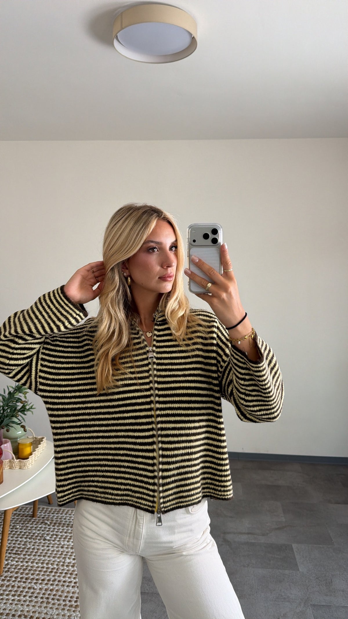 ZIP CARDIGAN HONEY BEE
