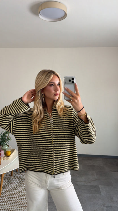 ZIP CARDIGAN HONEY BEE