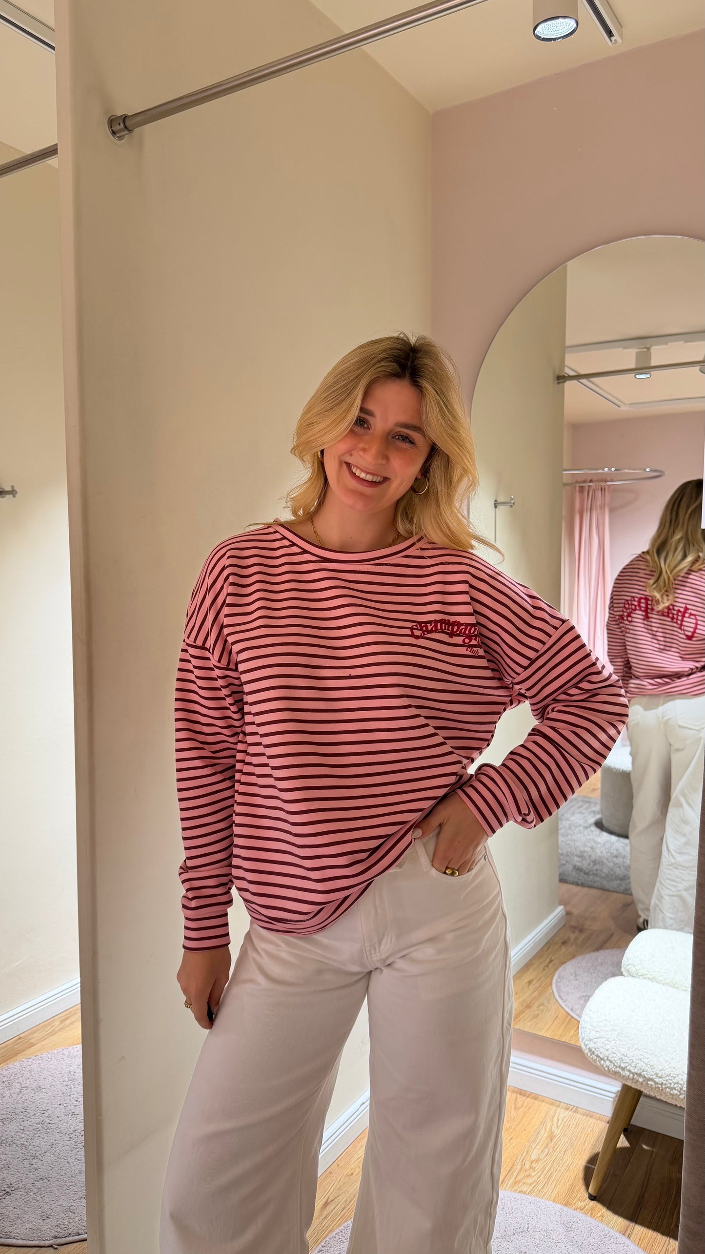 CHAMPAGNE CLUB SWEATER ROSE BURGUNDY