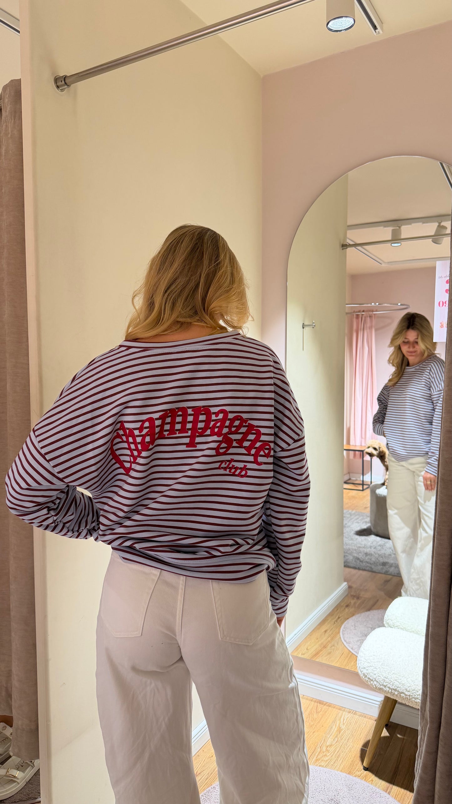 CHAMPAGNE CLUB SWEATER BLUE BURGUNDY