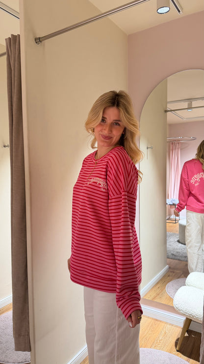 CHAMPAGNE CLUB SWEATER PINK RED