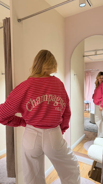 CHAMPAGNE CLUB SWEATER PINK RED