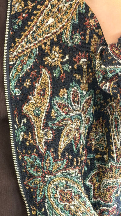 PAISLEY BOMBER JACKET NAVY