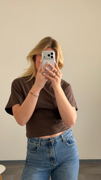 FITTED TEE BROWN