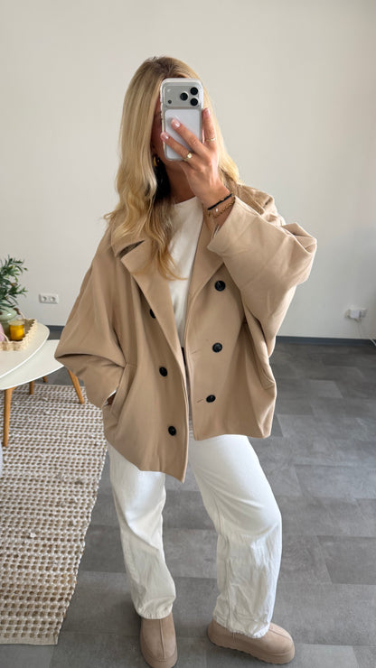OVERSIZE SHORT COAT BEIGE