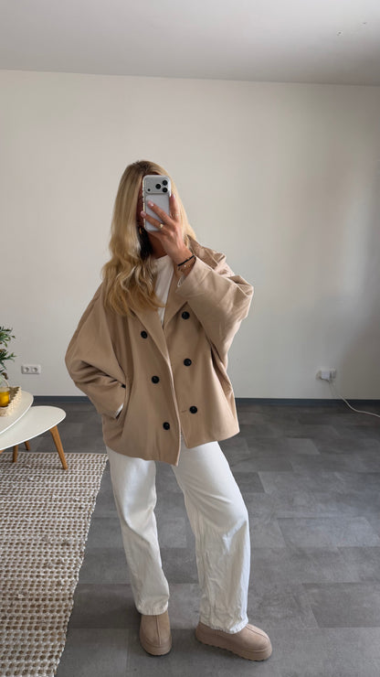 OVERSIZE SHORT COAT BEIGE