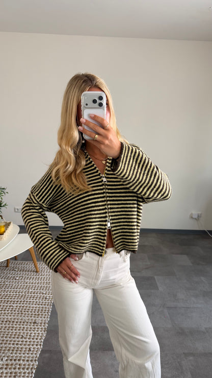 ZIP CARDIGAN HONEY BEE