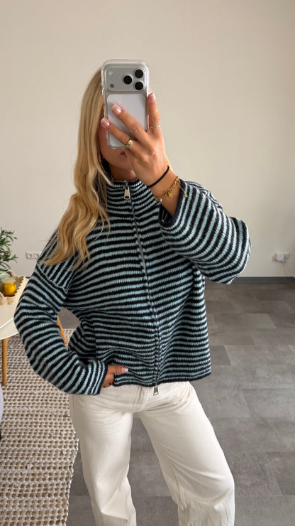 ZIP CARDIGAN BLUEBERRY