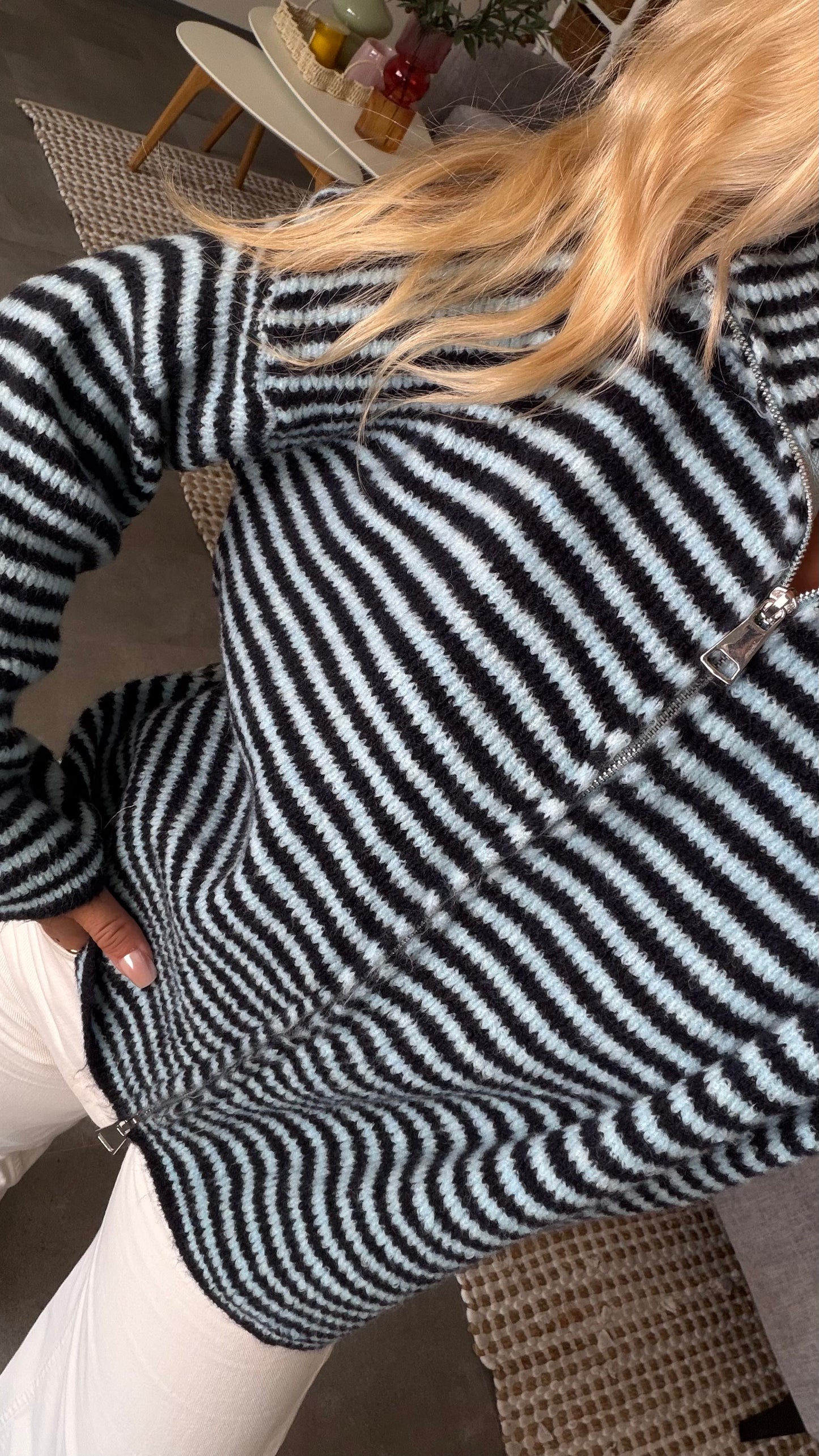 ZIP CARDIGAN BLUEBERRY