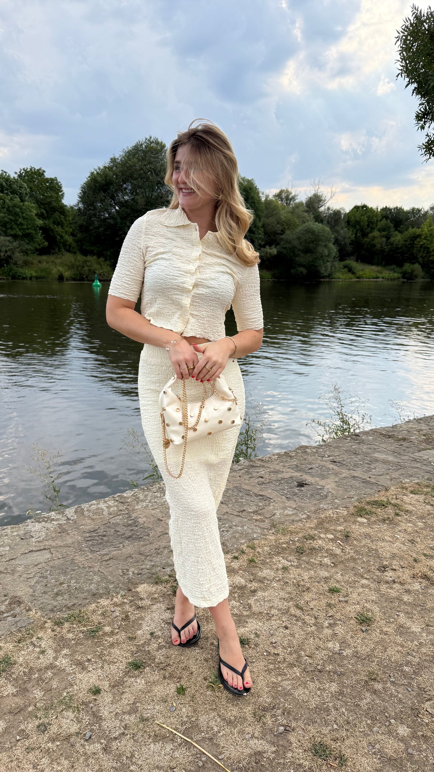 TEXTURED TOP & MAXI SKIRT