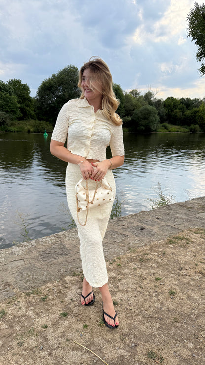 TEXTURED TOP & MAXI SKIRT