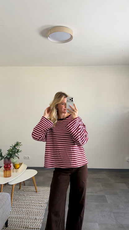 STRIPED SWEATER BURGUNDY ROSA