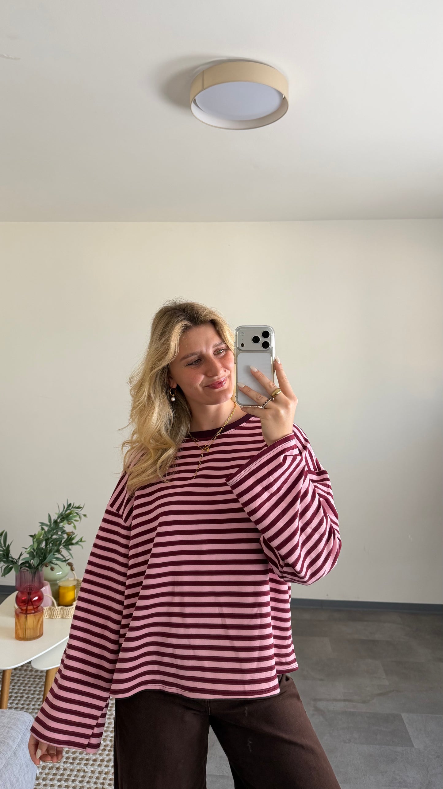 STRIPED SWEATER BURGUNDY ROSA