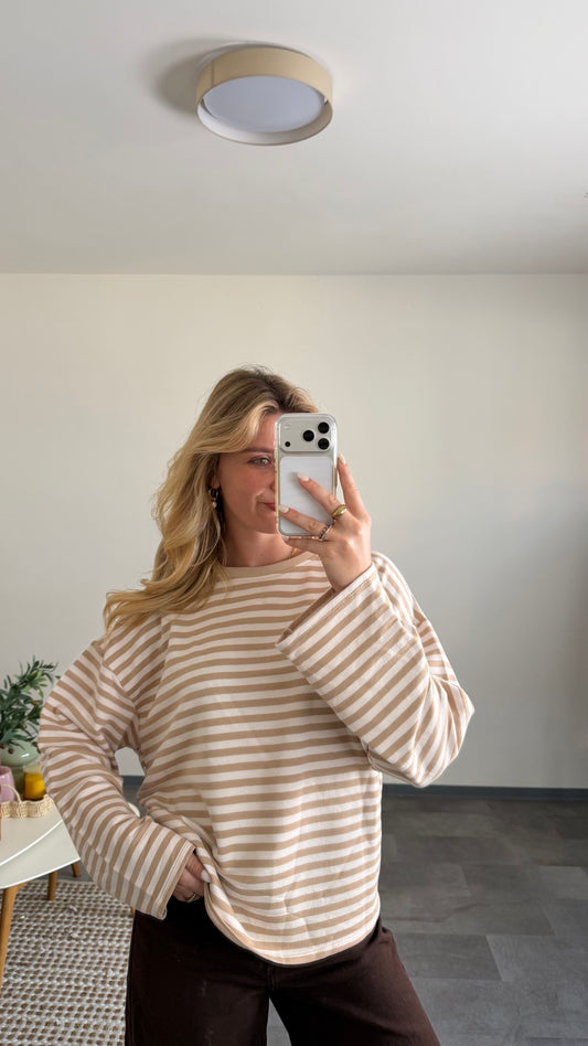 STRIPED SWEATER BEIGE WEISS