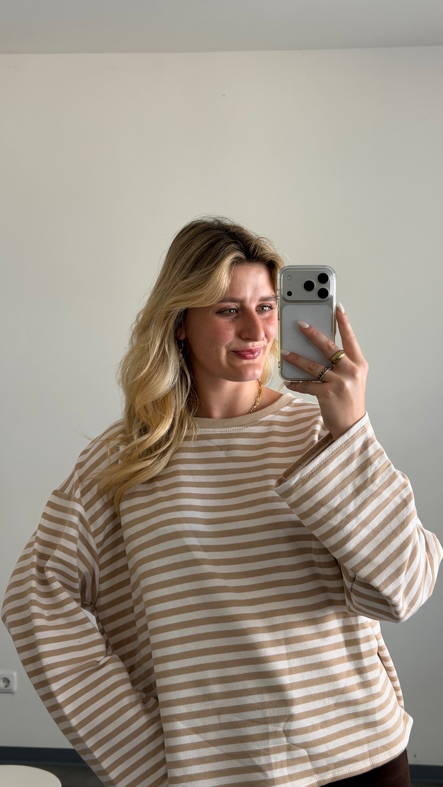 STRIPED SWEATER BEIGE WEISS