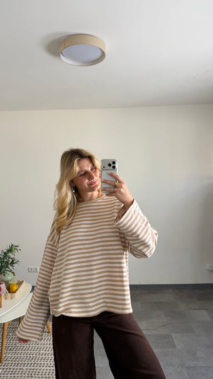 STRIPED SWEATER BEIGE WEISS