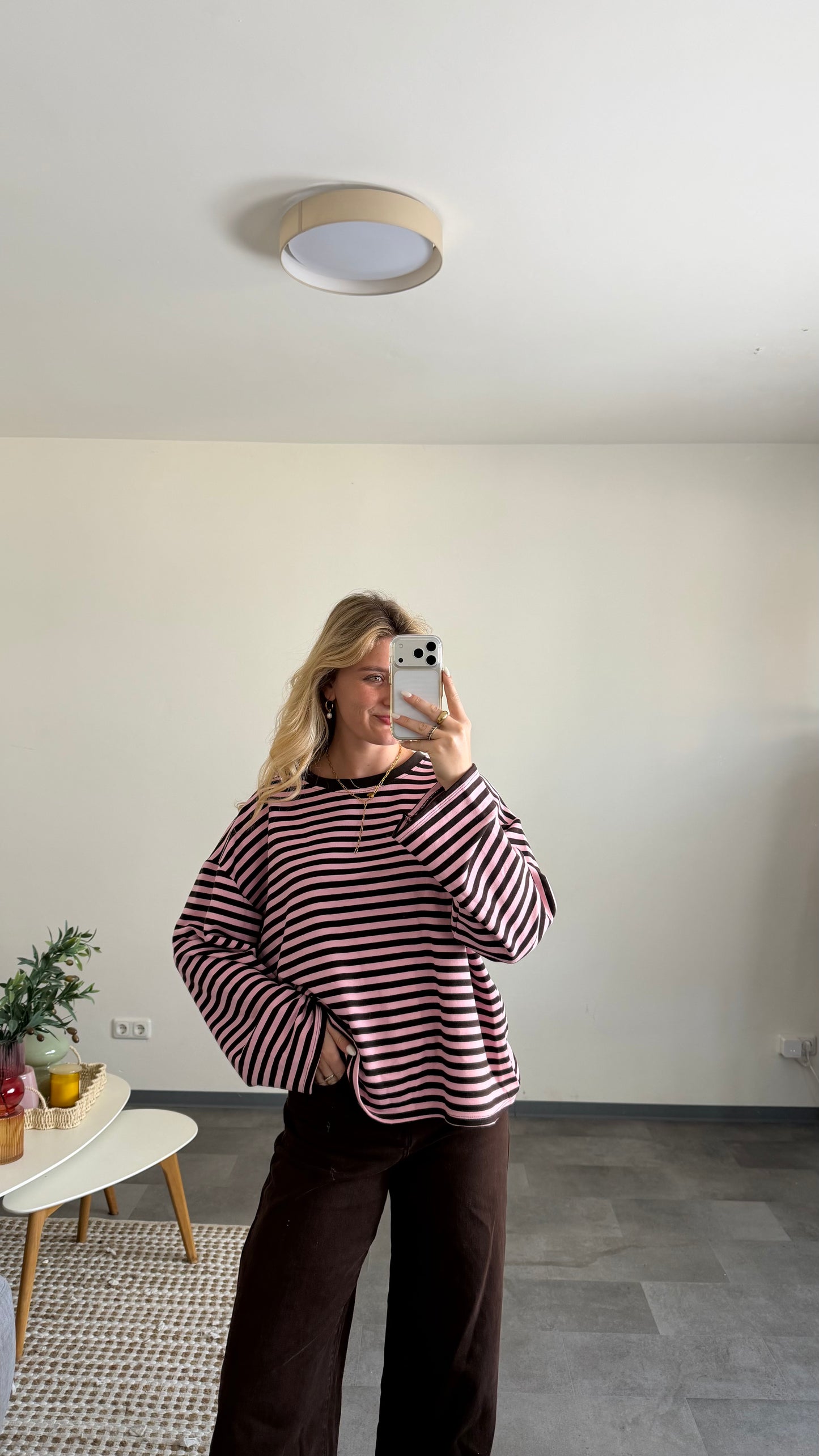 STRIPED SWEATER BRAUN ROSA