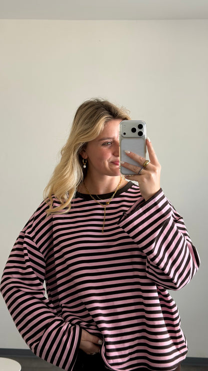 STRIPED SWEATER BRAUN ROSA
