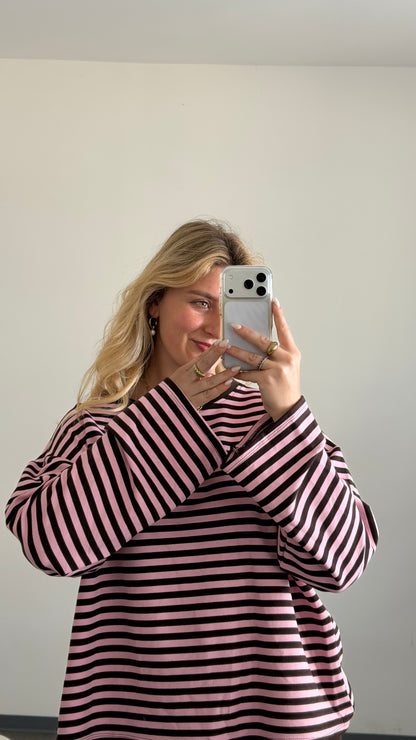 STRIPED SWEATER BRAUN ROSA