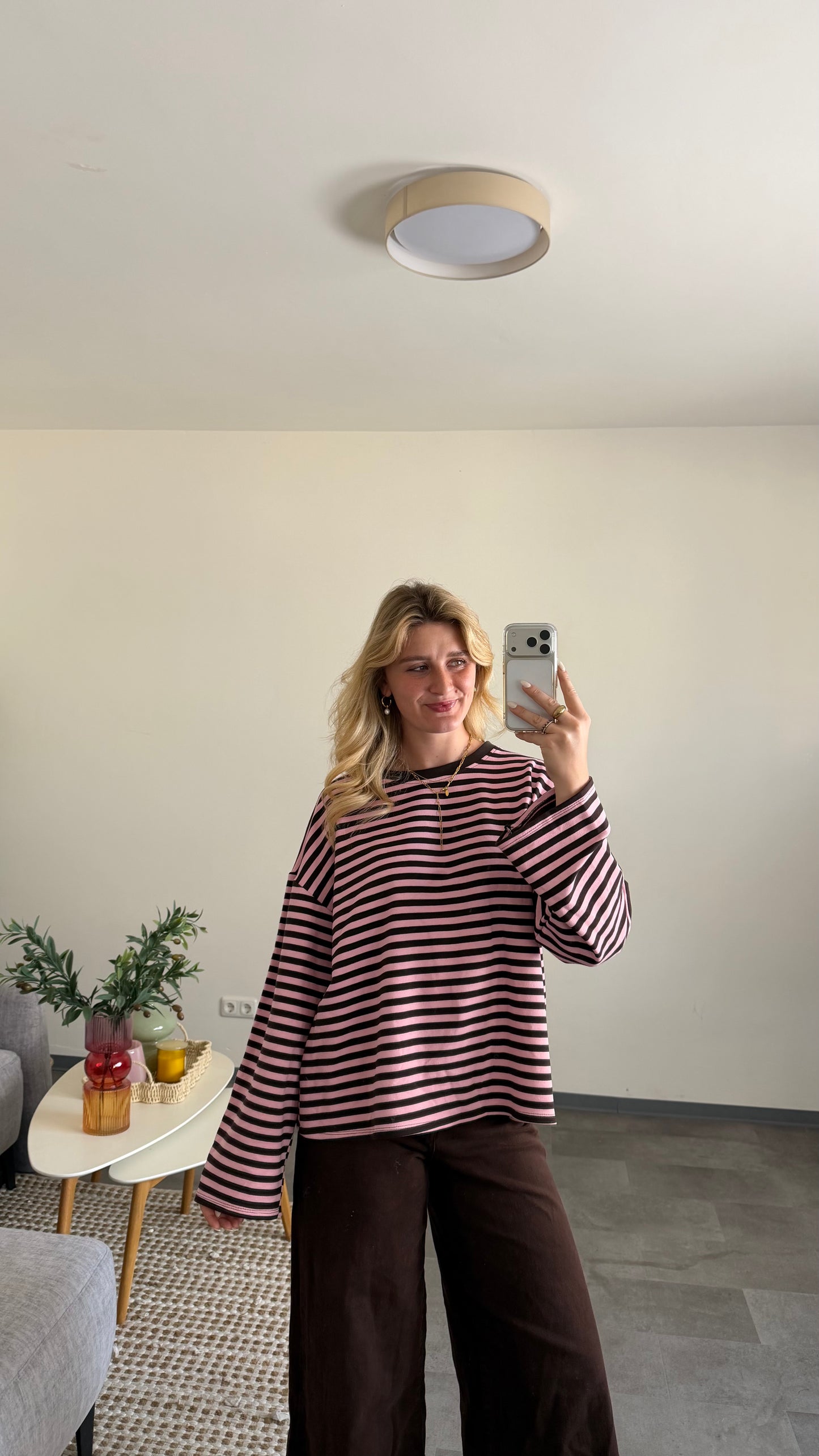 STRIPED SWEATER BRAUN ROSA