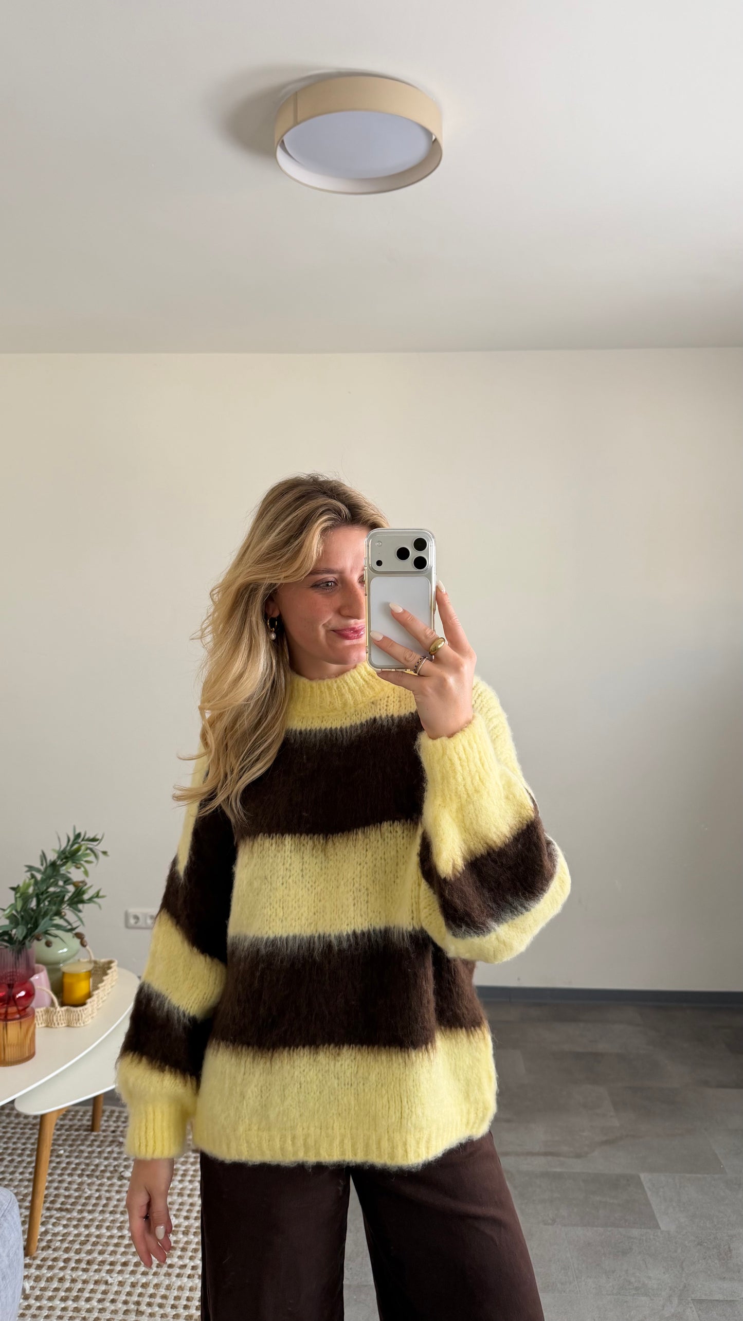 STRIPED KNIT YELLOW BROWN