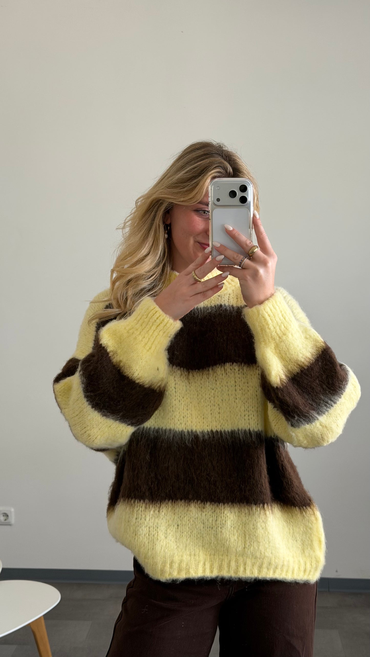 STRIPED KNIT YELLOW BROWN