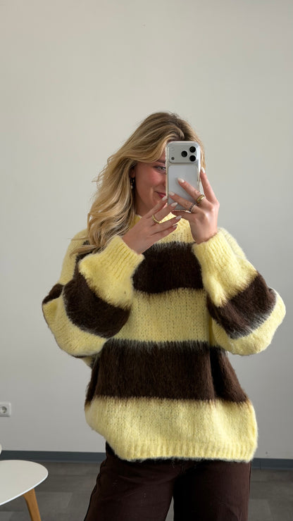 STRIPED KNIT YELLOW BROWN