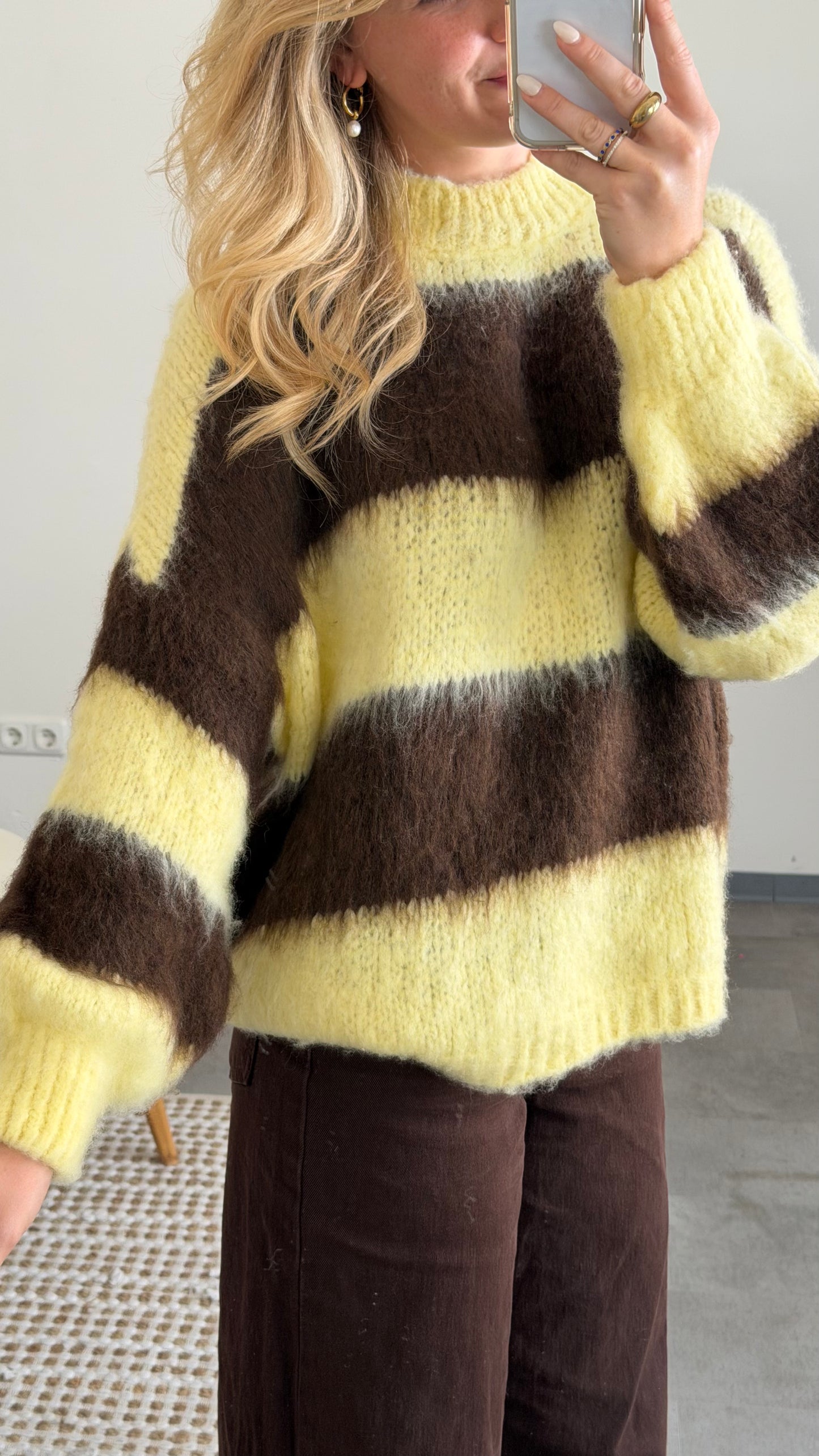STRIPED KNIT YELLOW BROWN