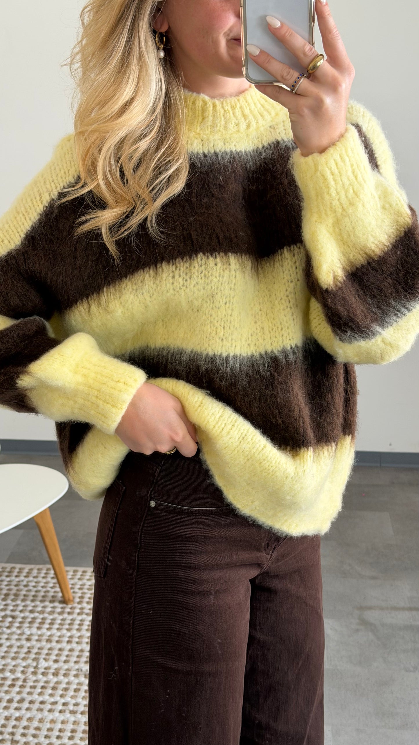 STRIPED KNIT YELLOW BROWN