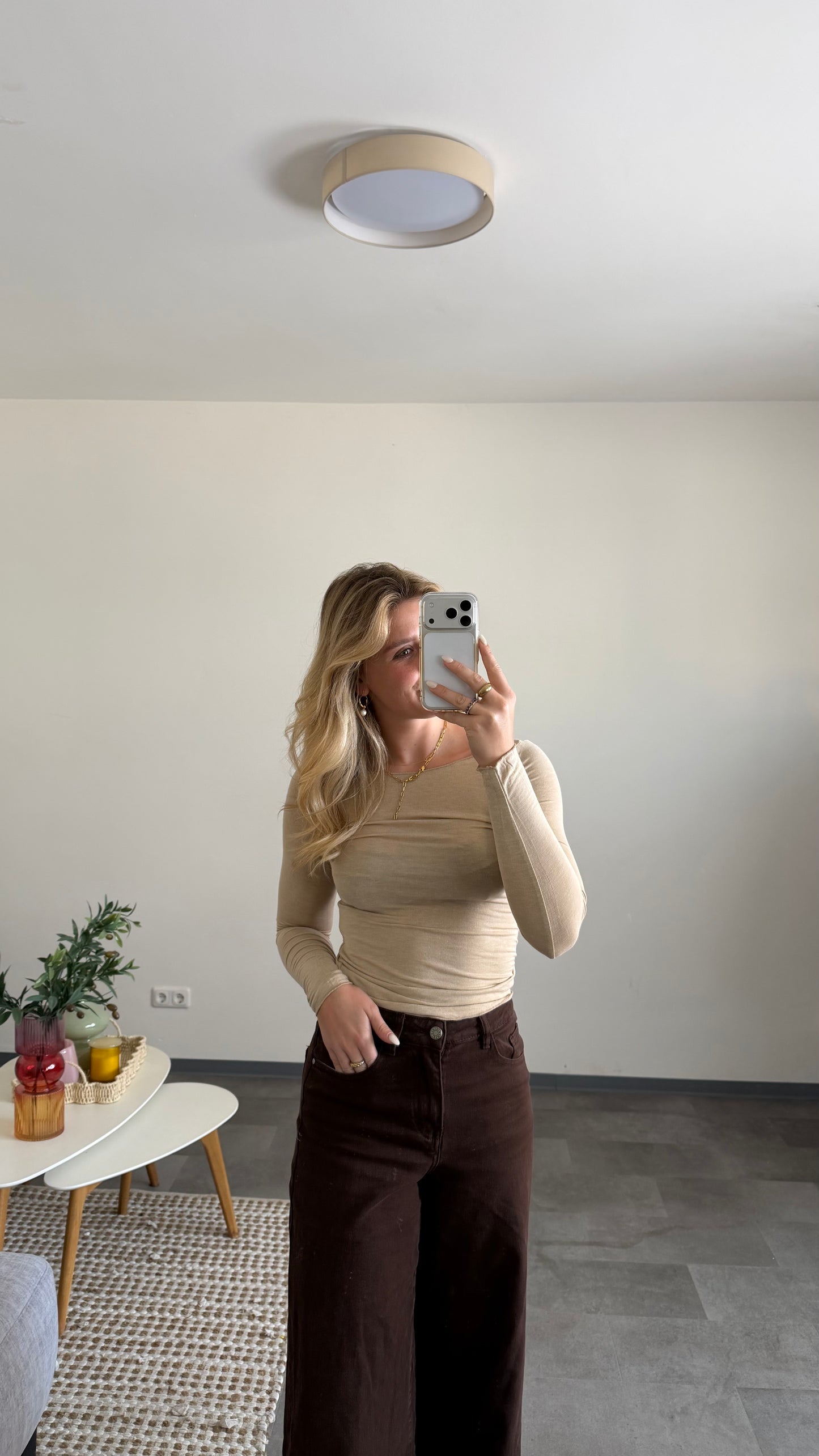 SEAMLESS LONGTOP BEIGE