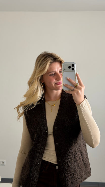 TEDDY VEST BROWN