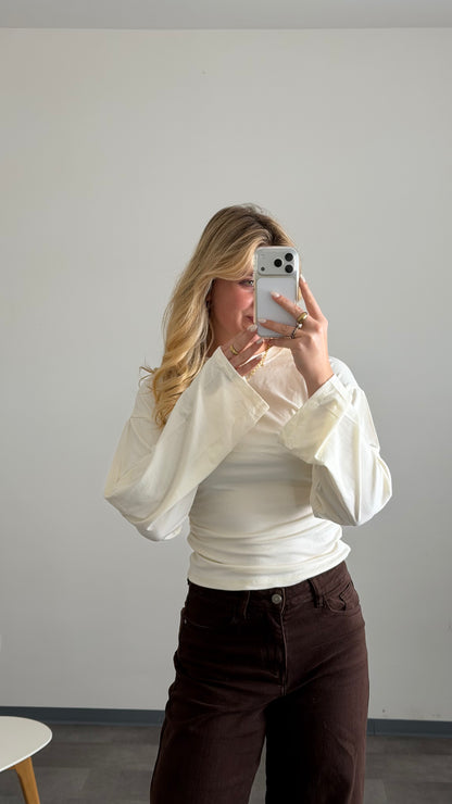WAIST LONG TOP WHITE