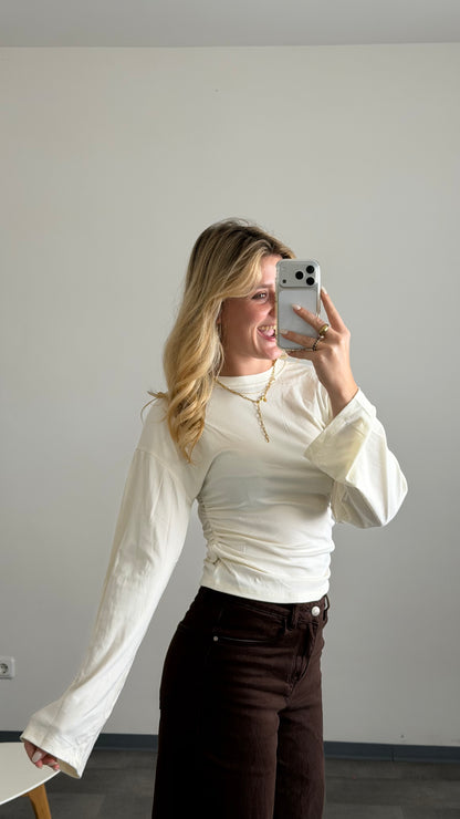 WAIST LONG TOP WHITE