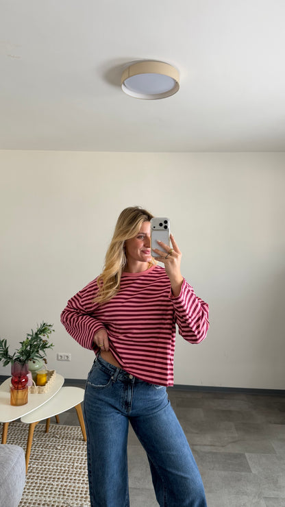 STRIPED LONGSLEEVE DUSTY PINK
