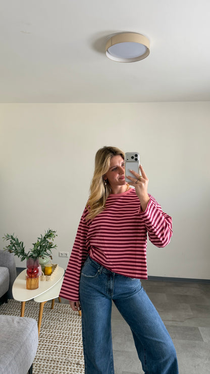 STRIPED LONGSLEEVE DUSTY PINK