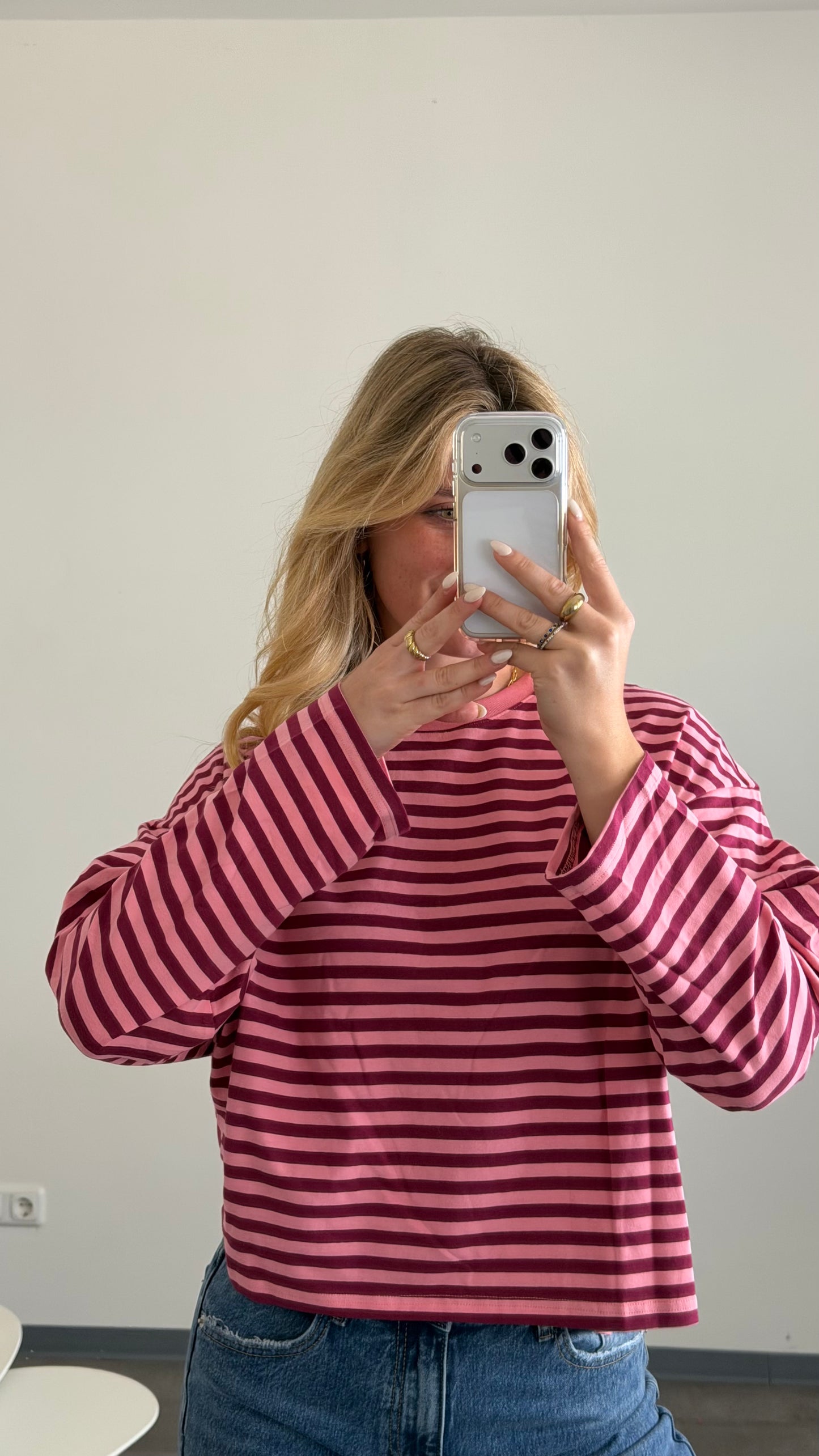 STRIPED LONGSLEEVE DUSTY PINK