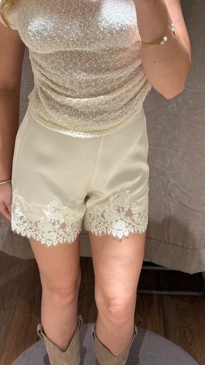 SATIN LACE SHORTS
