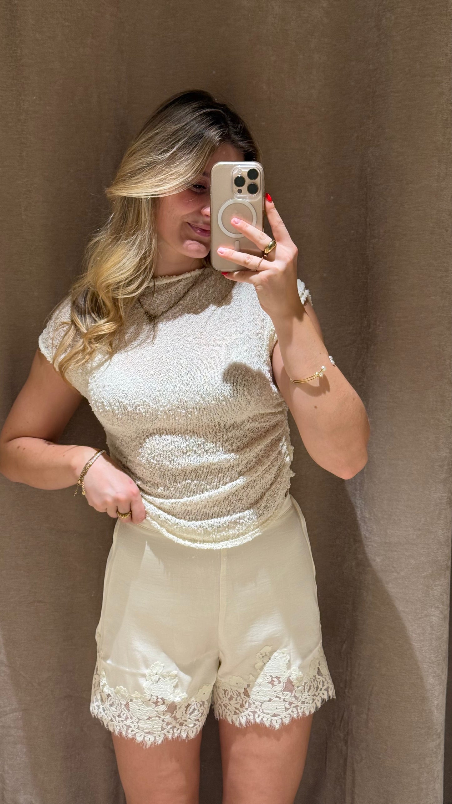 SATIN LACE SHORTS
