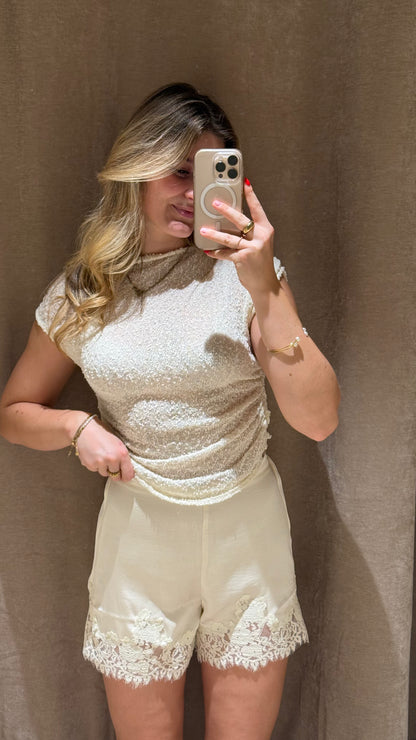 SATIN LACE SHORTS