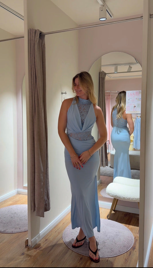 BABY BLUE LACE MAXI DRESS