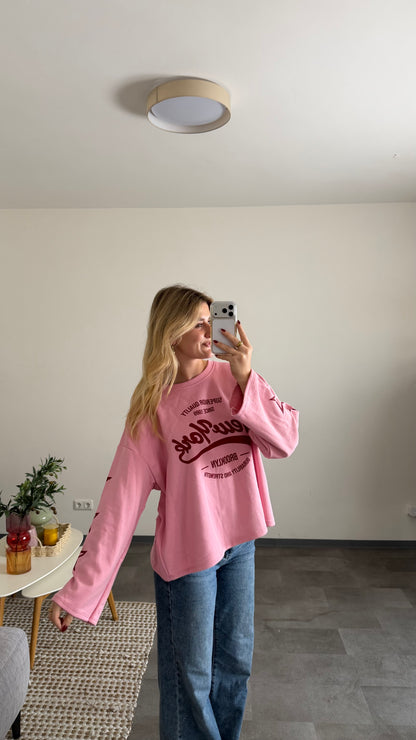 STAR SLEEVE SWEATER PINK